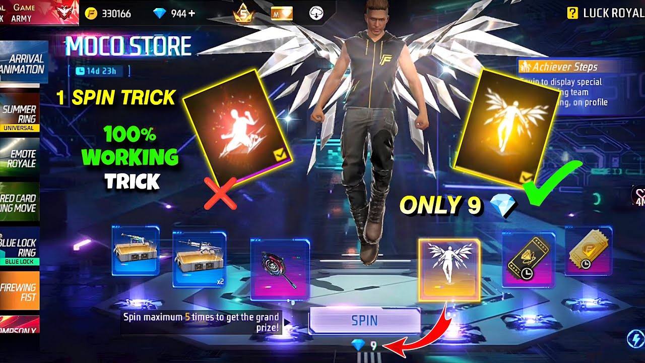 New Moco Store Event 1 Spin Trick 🤯🥳 | Only 9 💎 | free fire new event | ff new event | new event ff