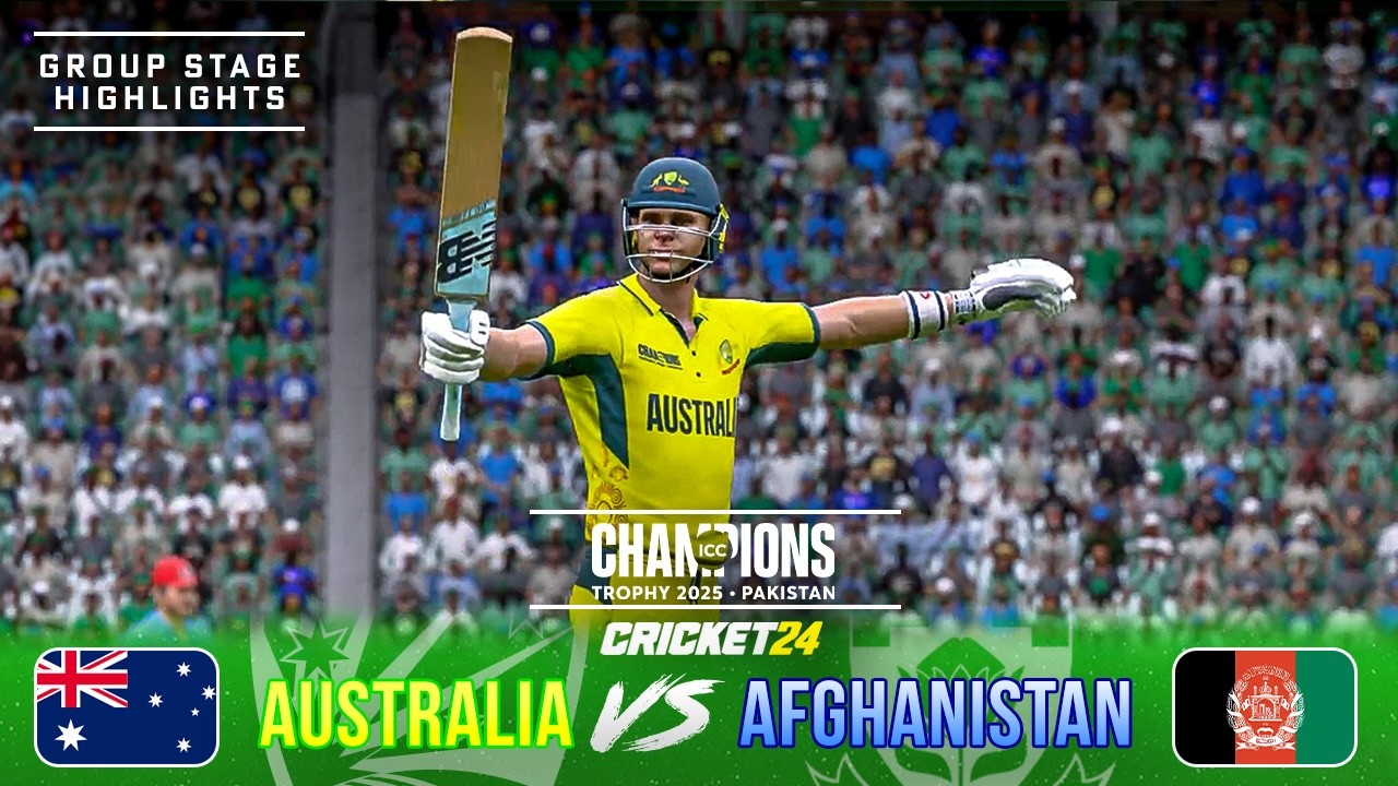 Australia v Afghanistan - Champions Trophy 2025 - Game Three Highlights (Cricket 24)