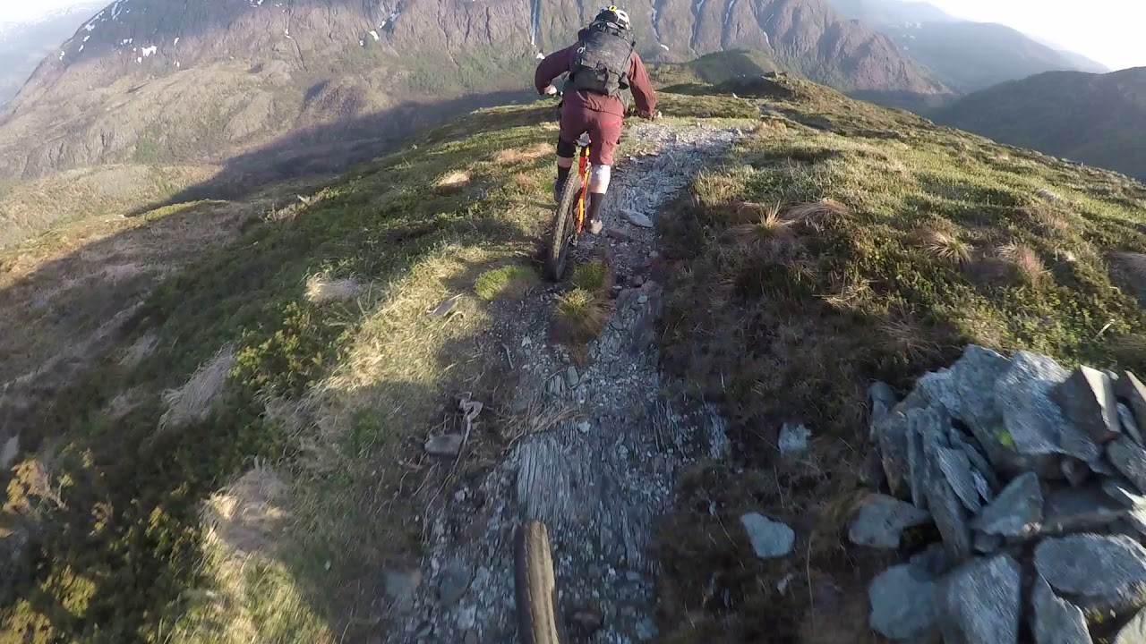 Enduro/DH Mountain biking in Norway. Following an epic ridge line in western Norway called Toro.