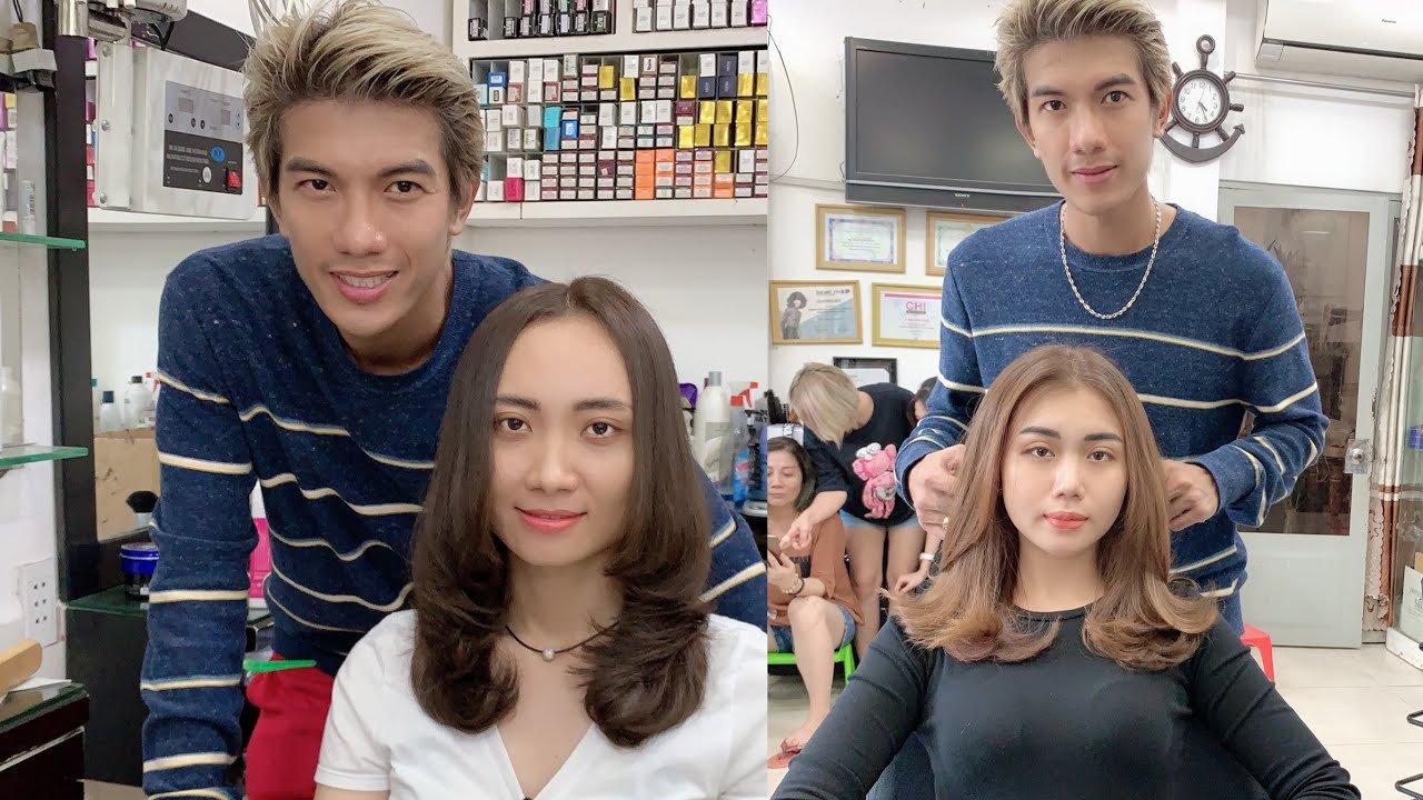 hướng dẫn cắt tóc chiếc lá layer sole,và uốn cúp chữ C, hùng đông tinh hair
