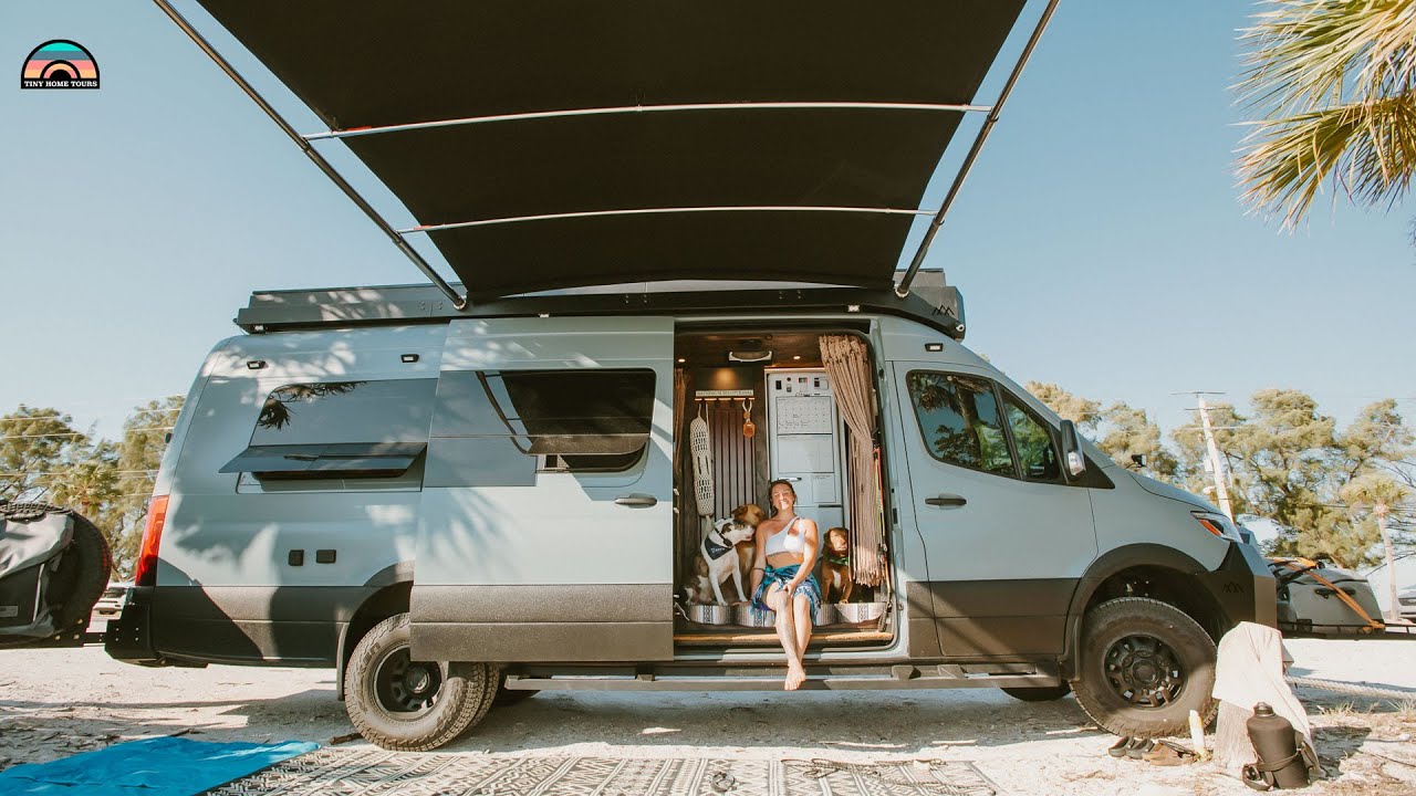 Solo Female & 3 Dogs in 4x4 Sprinter Camper Van