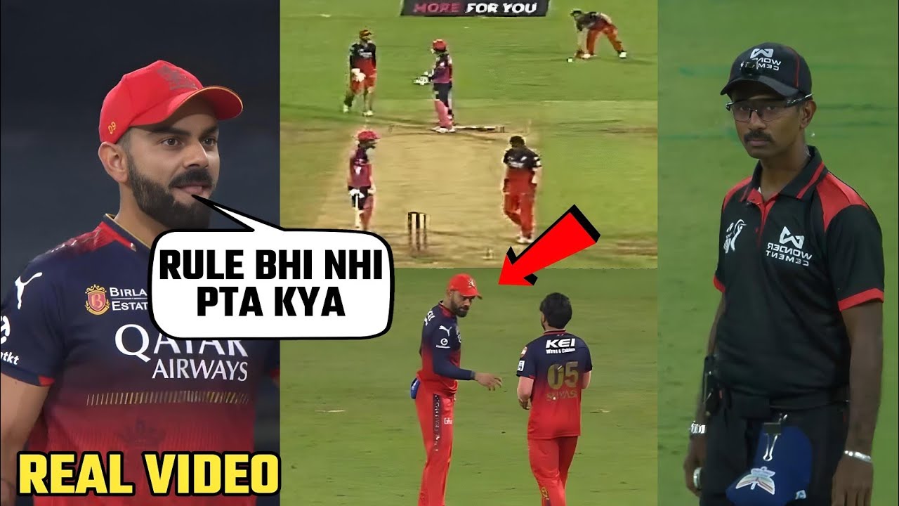 Huge Drama during RCB vs RR Match when Suyash Sharma collects the ball with his cap without penalty