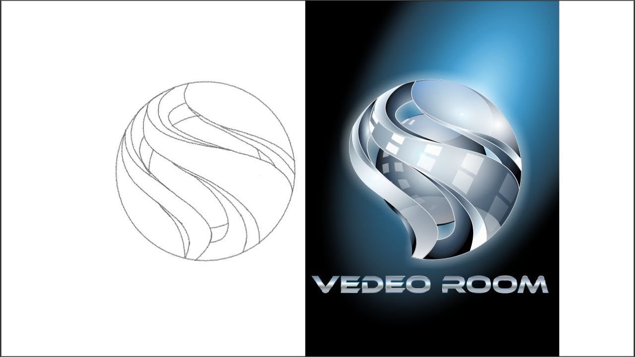 Corel Draw, como vetorizar um, logo 3D metálico, através de um desenho feito a lápis, parte 1