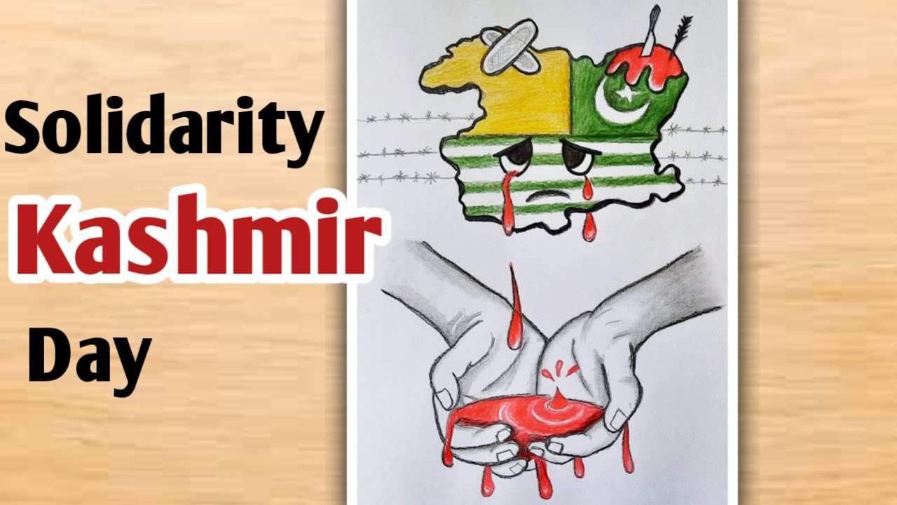 Kashmir Day Drawing - Kashmir Solidarity Day Poster - Easy Pencil Drawing - 5th February drawing