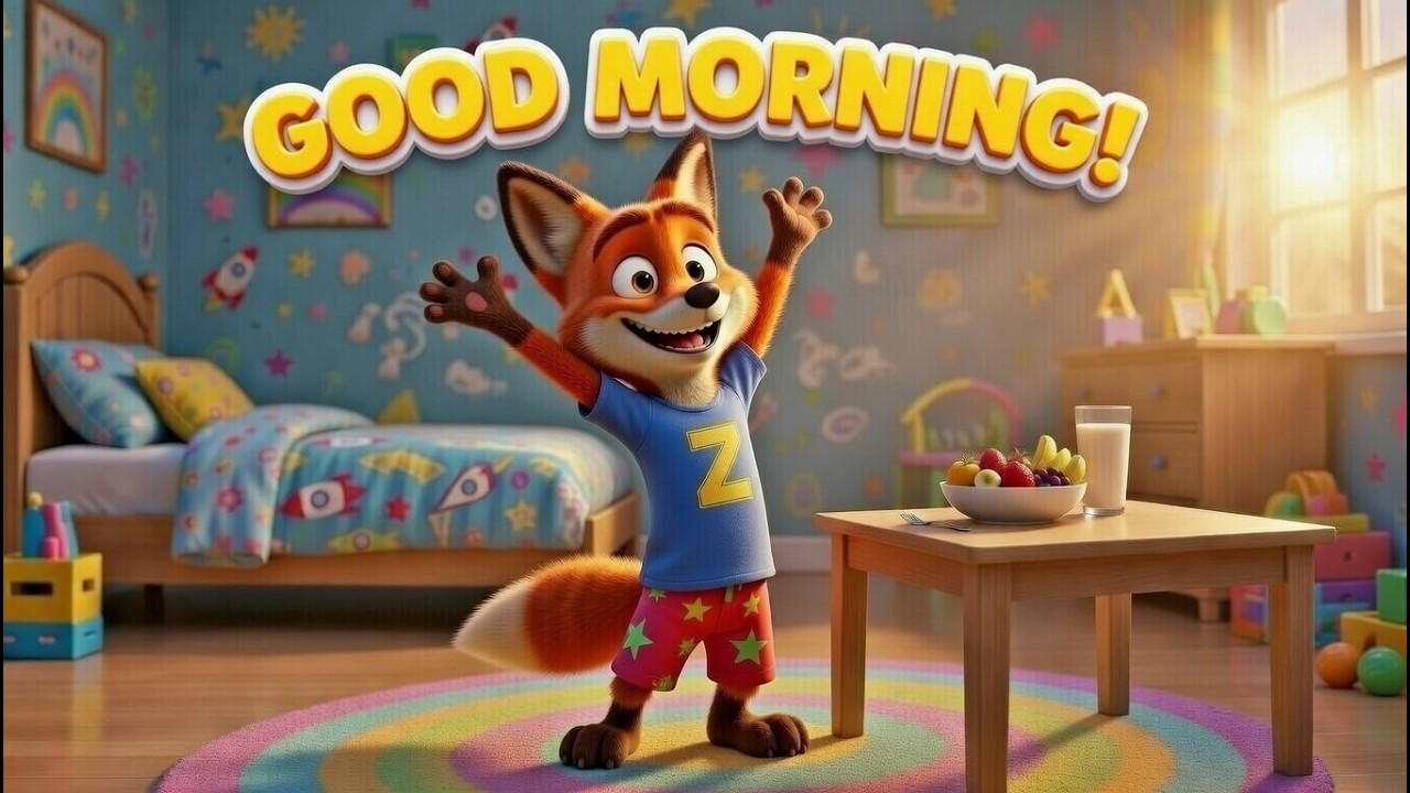 Good Morning Song | Daily Routine Song for Kids | Zippy the Fox 3D Animation