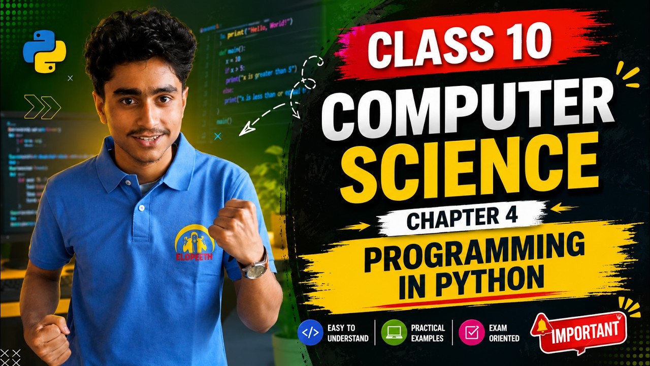 CLASS 10 COMPUTER SCIENCE CHAPTER 4 Programming in Python #elopeeth #class10 #computerscience