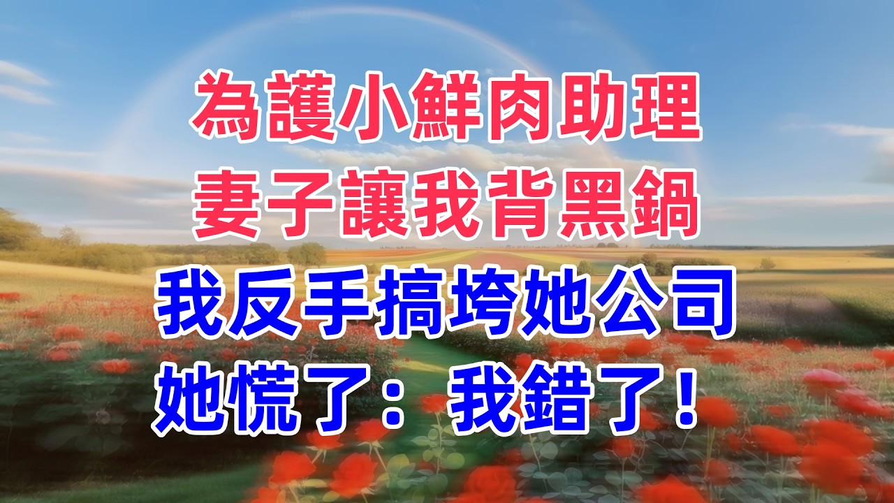 為護小鮮肉助理，妻子讓我背黑鍋，我反手搞垮她公司，她慌了：我錯了！