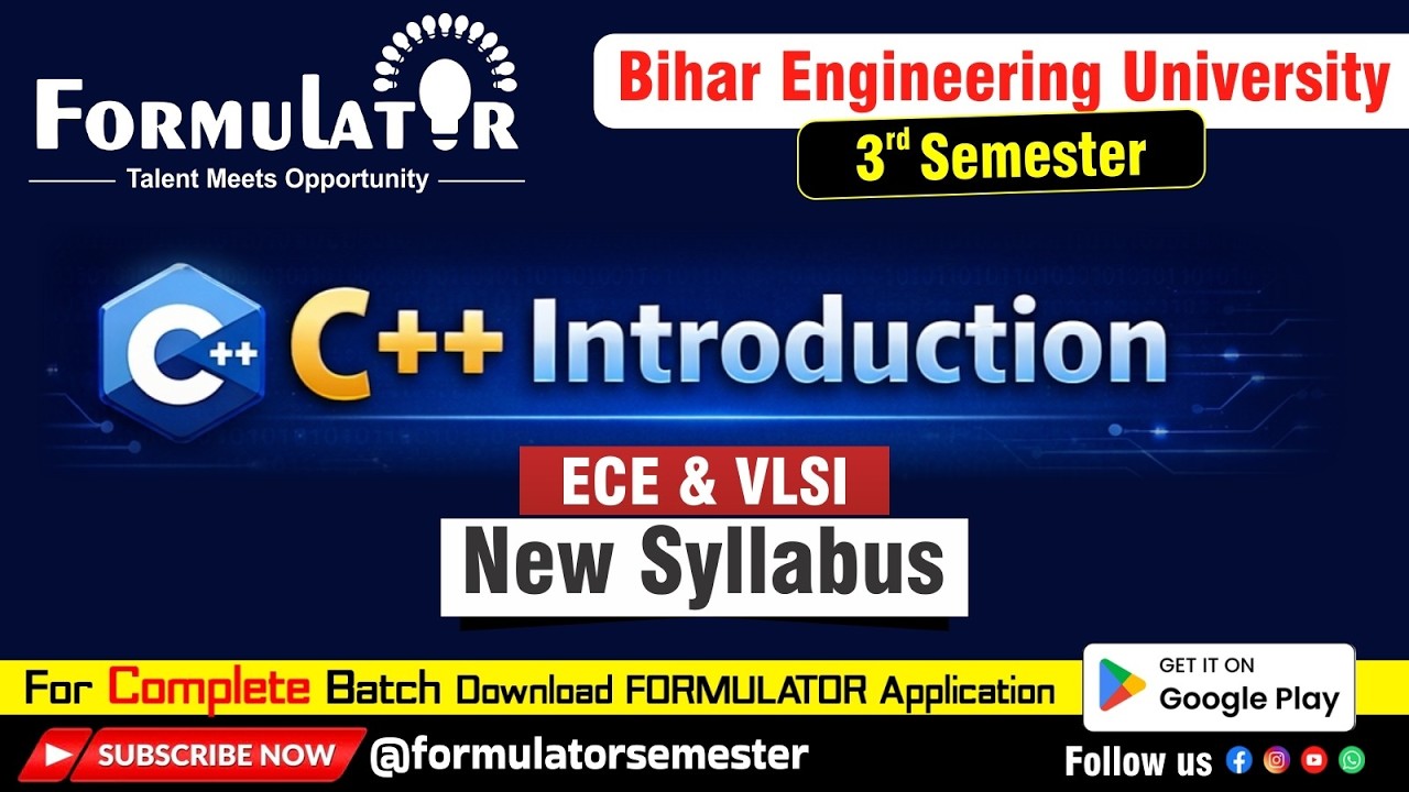 BEU New Syllabus: C++ Introduction for Electronics & Communication (3rd Sem)
