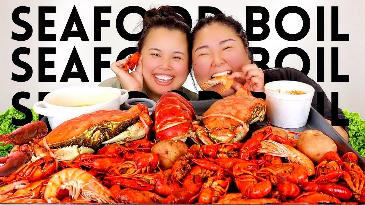 SEAFOOD BOIL MUKBANG 먹방 LOBSTER + SHRIMP + CRAWFISH + CRAB EATING SHOW WITH MICHELLE!