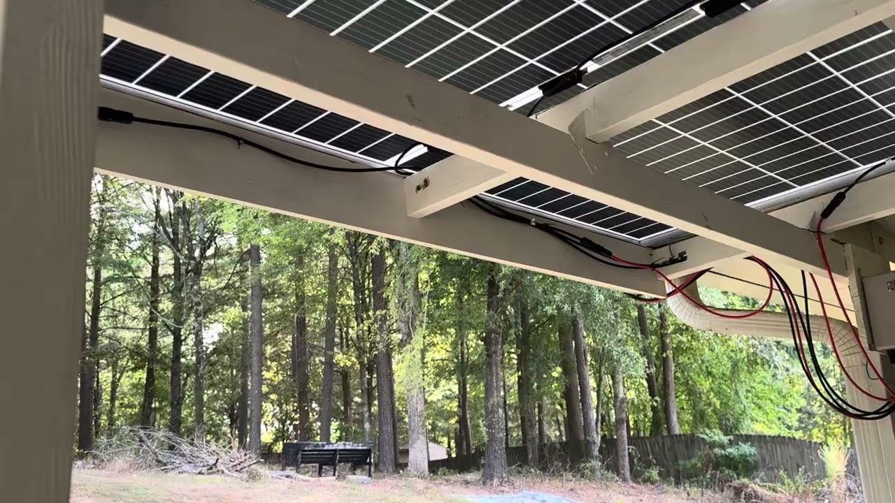 DIY Solar Pérgola Roof  top with solar panel. 2400wh. 