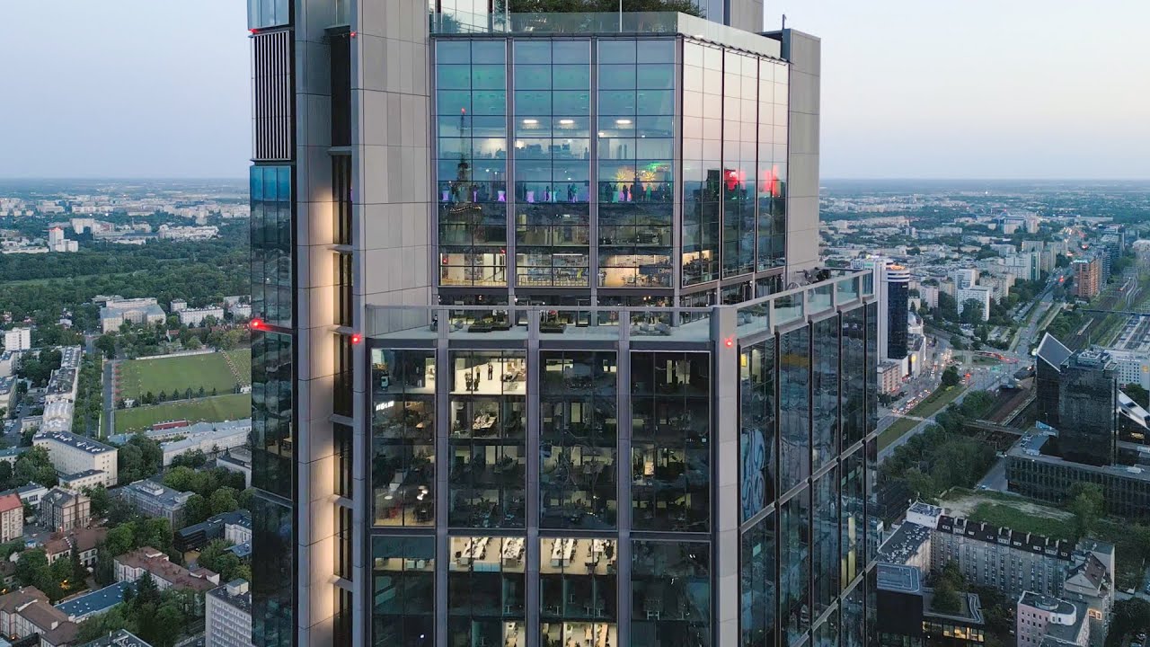 Party at Varso Tower 46th Floor | Prestigious Event Space | Drone View [4K]