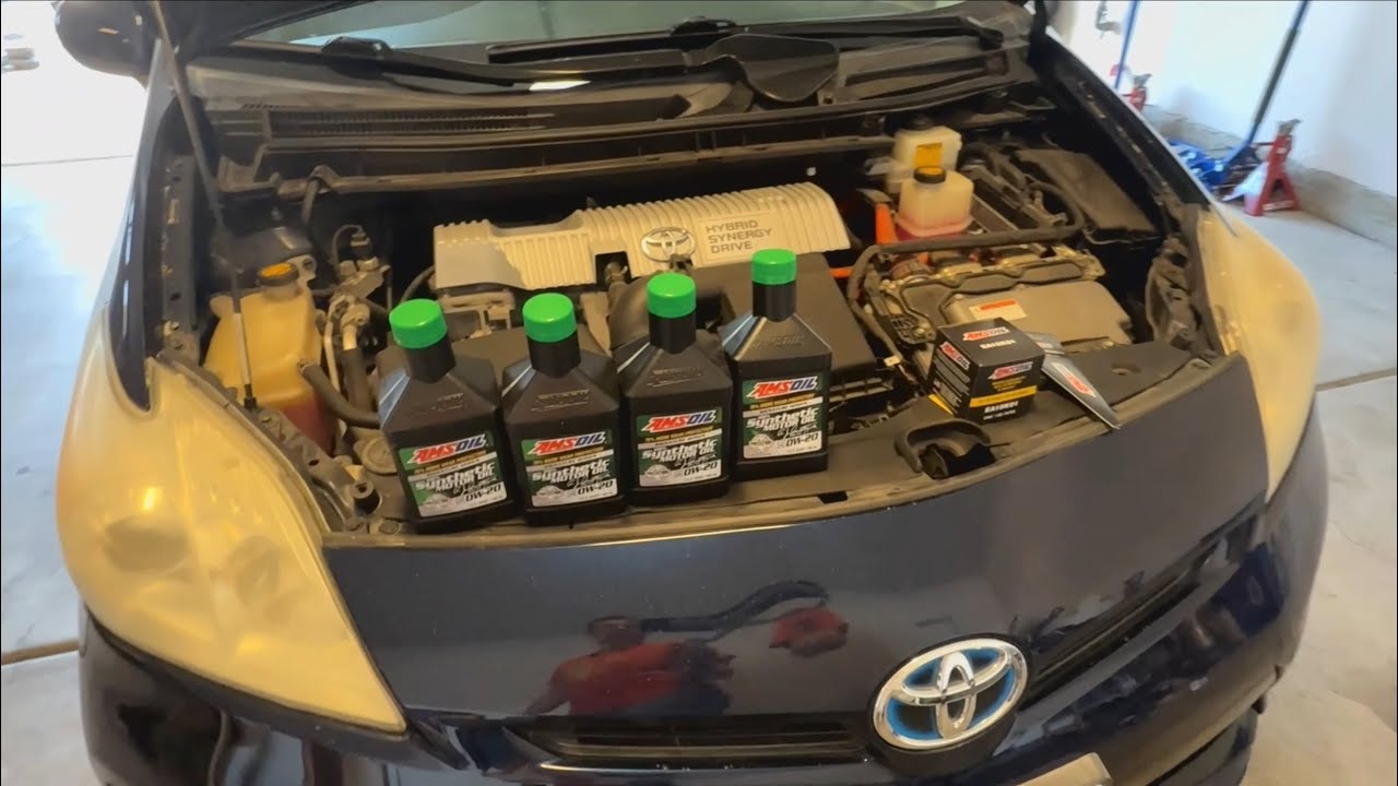Complete Amsoil oil change and filter on a 2012 Toyota Prius with Liquimoly engine flush & Ceratec
