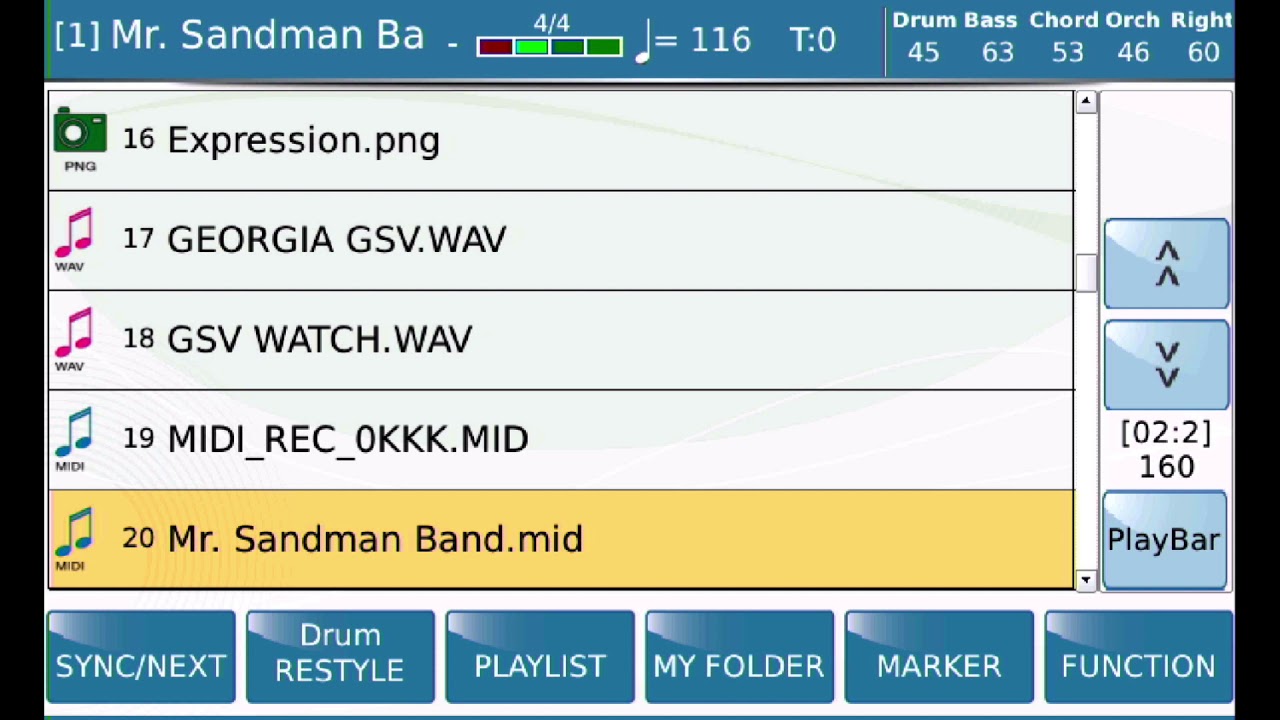 Ketron SD-90 Playing a Midi file upon selecting a registration