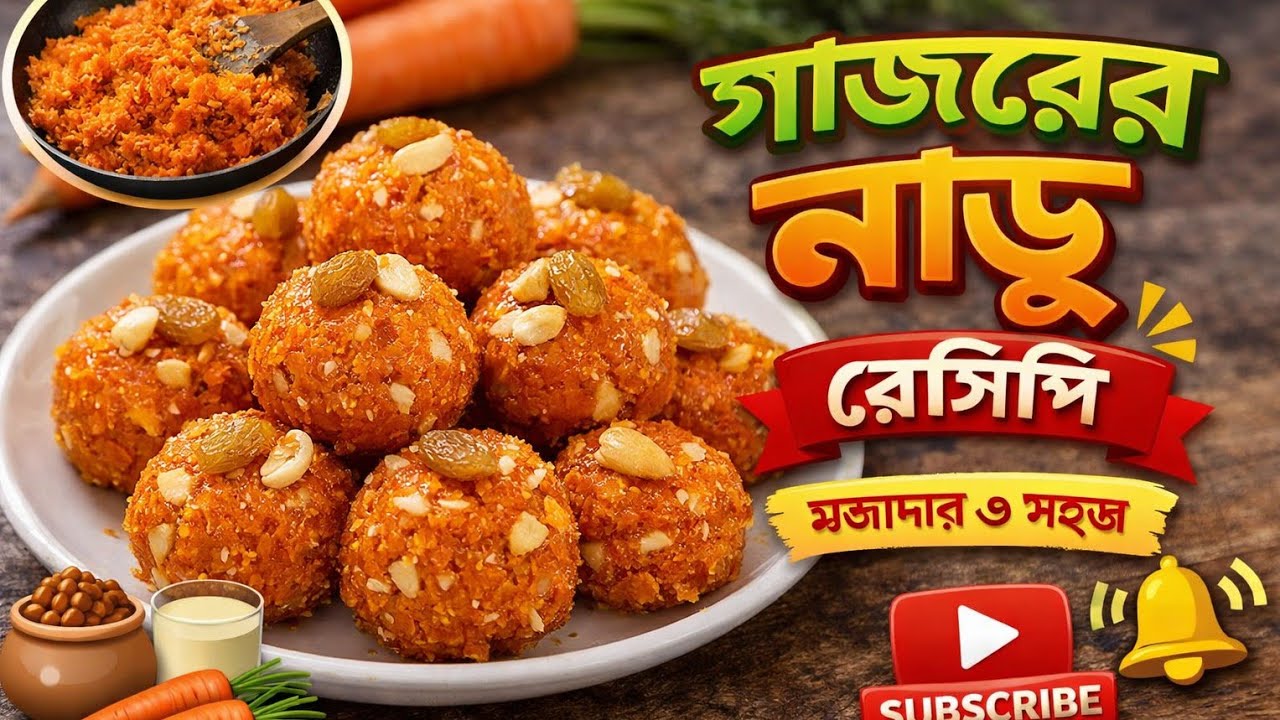 গাজর দিয়ে এমন মিষ্টি আগে খেয়েছেন? 😲খুব কম উপকরণে তৈরি গাজরের লাড্ডু 🥕শীতের জন্য পারফেক্ট রেসিপি 