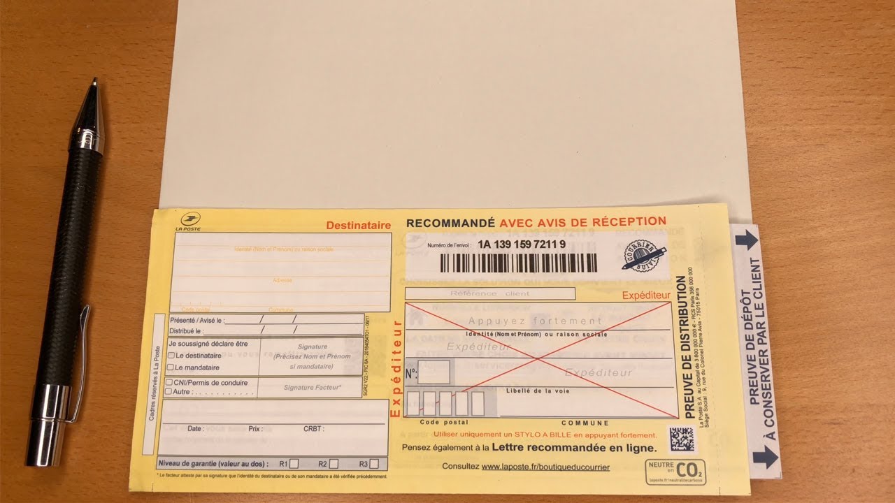 Comment faire une lettre recommandée - tutoriel envoyer recommandé