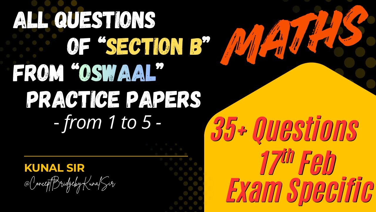 Don't Miss These!🚨Class 10 Maths: Section B Full Solution (Oswaal Practice Papers 1 to 5) #10thmaths