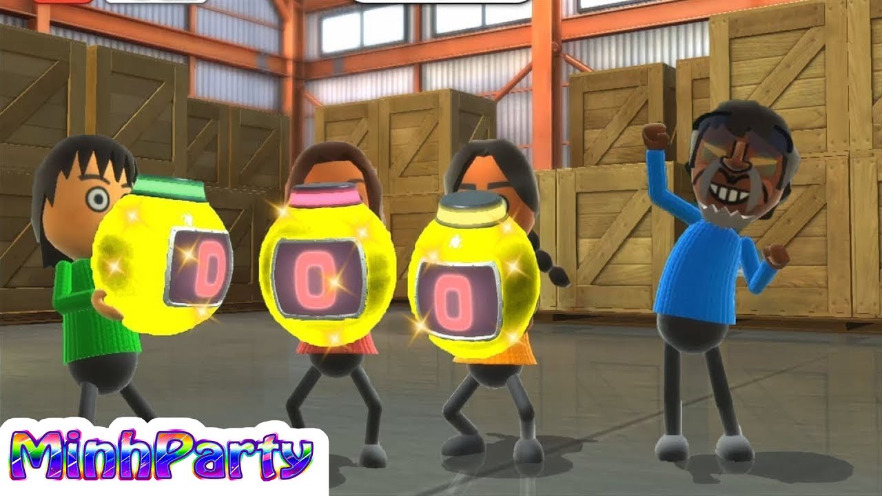 Wii Party U MiniGames Gameplay Nightcrawl vs Hiromi vs Cheng Han vs Laura