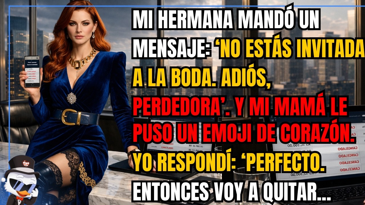 Mi hermana mandó un mensaje: ‘No estás invitada a la boda. Adiós, perdedora’. Y mi mamá le puso...