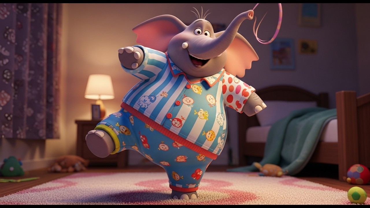 Elephant’s Silly Pajama Dance | Fun Animal Nursery Rhyme for Kids | Sing Along Song for Toddlers