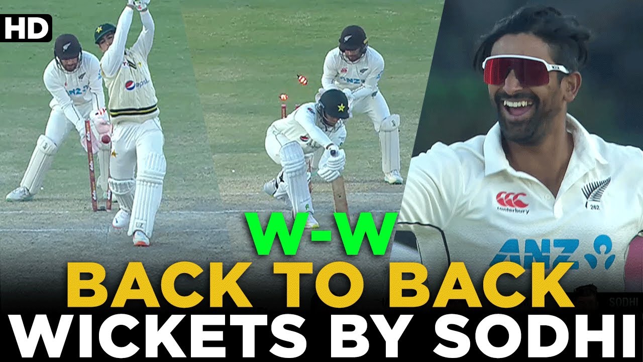 Back-To-Back Wickets By Ish Sodhi | W - W | Pakistan vs New Zealand | 2nd Test Day 3 | PCB | MZ2L