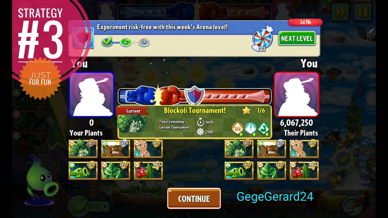 PVZ2 arena jade league, season 38, BLOCKOLI Tournament try out - Strategy #3 (Just for fun)