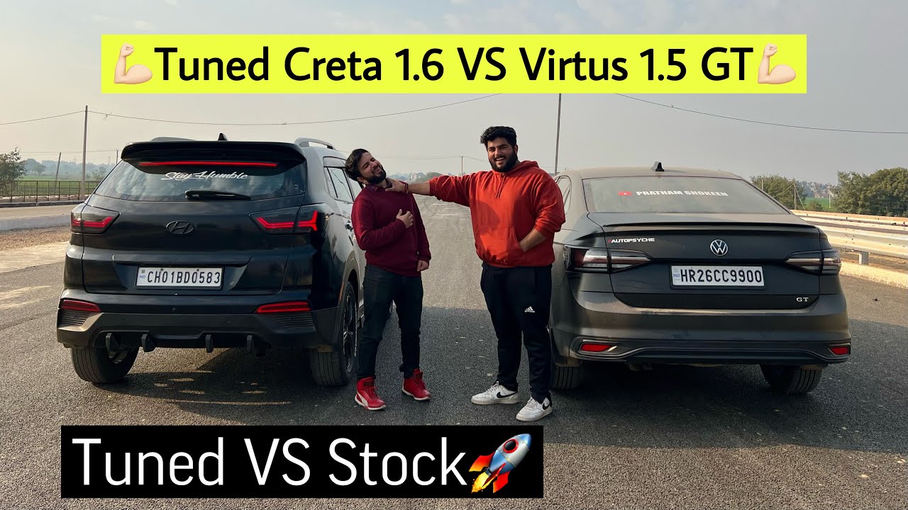 Hyundai Creta 1.6 VS Volkswagen Virtus GT Drag Race👿| German Thing🤓🔥    #virtus #tuned #dragrace