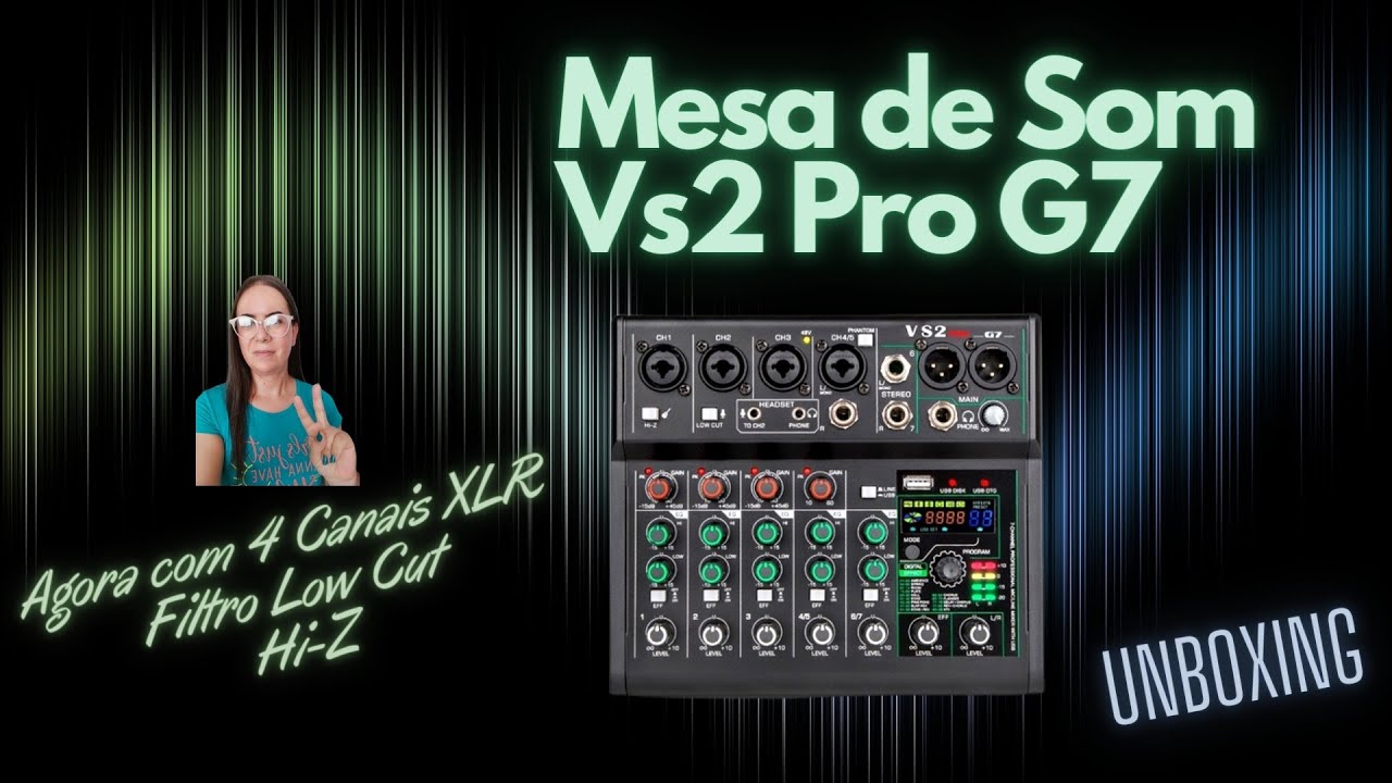 MESA DE SOM VS2 PRO G7 ORIGINAL - UNBOXING E TESTE - AGORA COM LOW CUT E HI-Z #Vs2ProG7