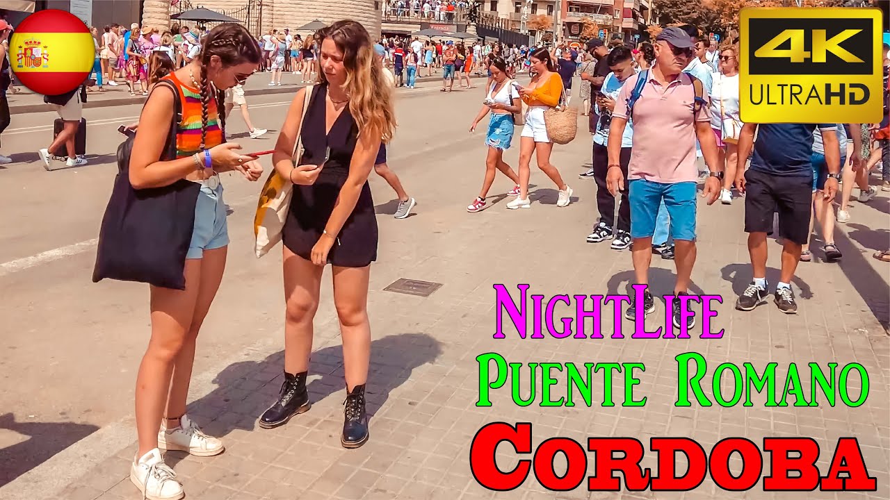 Cordoba Puente: 4K Footage of Nightlife in the Ancient City. || history walking tour || UNESCO