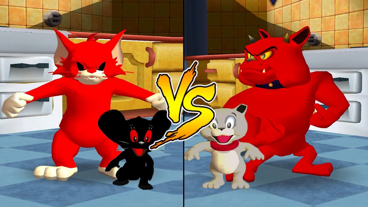 Tom and Jerry in War of the Whiskers HD Dark Tom Vs Dark Jerry Vs Tyke Vs Spike (Master Difficulty)
