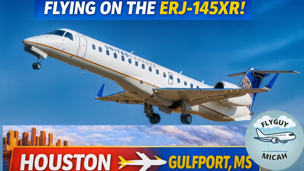 CommutAir ERJ 145XR Departure from Houston Bush Intercontinental