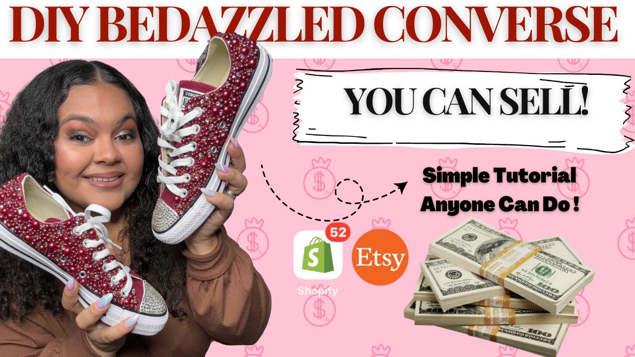 DIY How to Bling Converse Shoes! Easy Custom Converse Tutorial! Best Seller 2024!