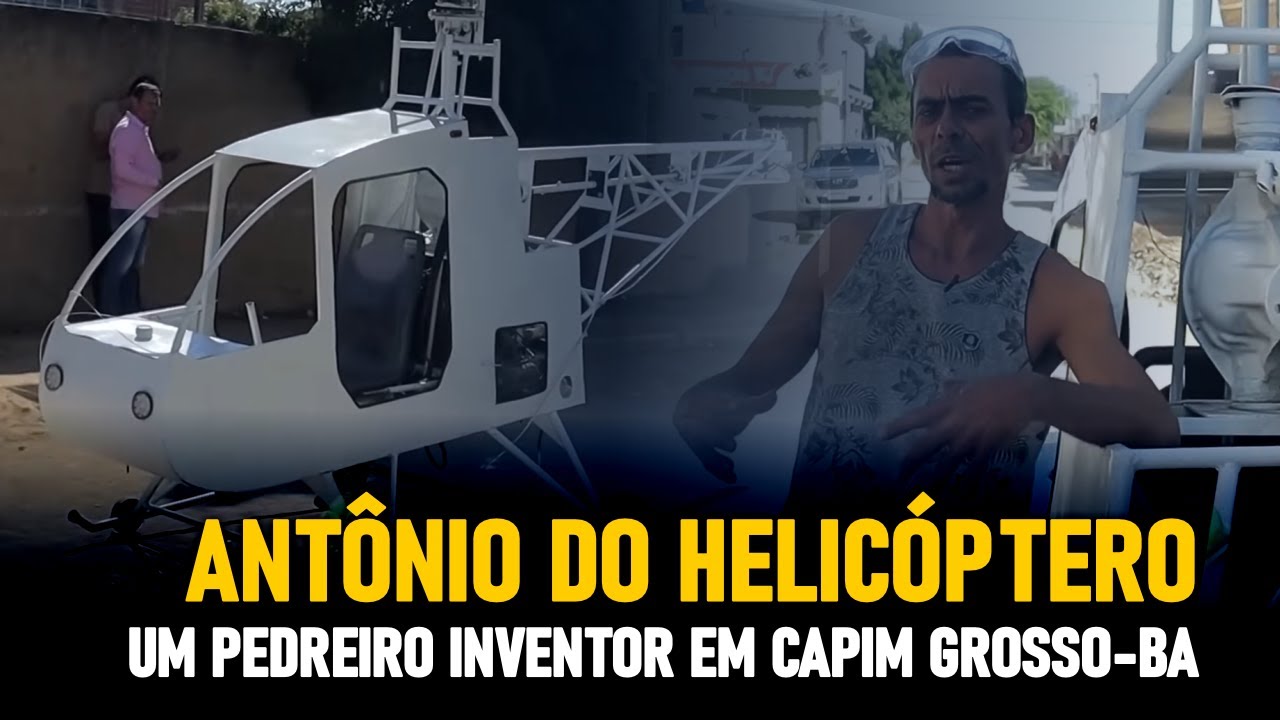 Pedreiro baiano constrói helicóptero com motor de fusca em Capim Grosso e promete voar em brevee