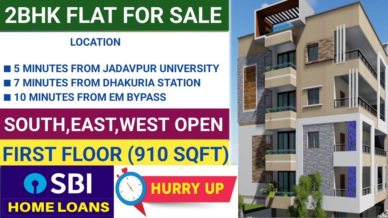 2BHK(910 SQFT) Flats For Sale Near Jadavpur University / 7 Minutes From Dhakuria Railway Station 