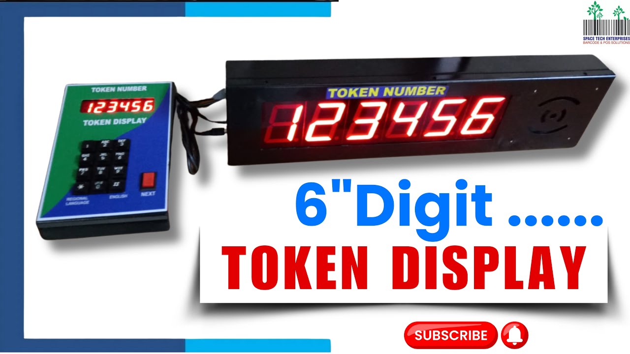 Token Display 6 character For Queue Management Hospitals, Pathology, Clinic, Restaurant Token system