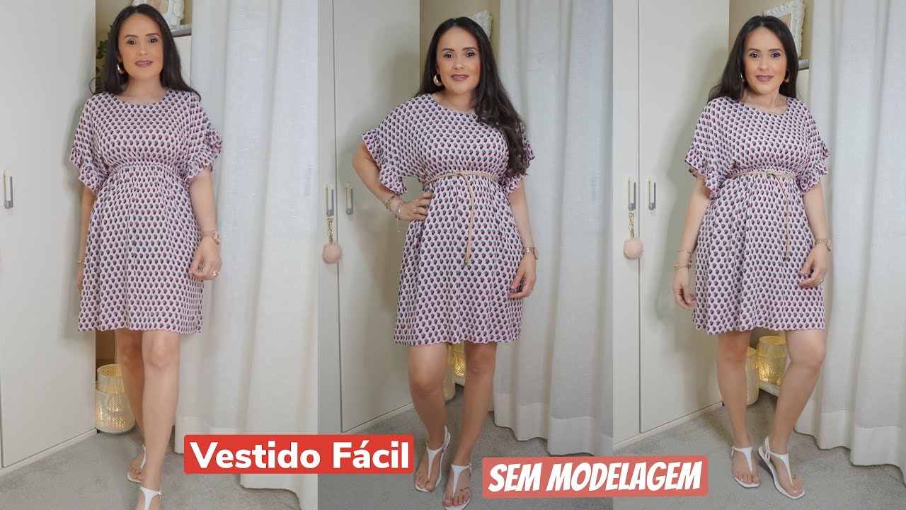 VESTIDO FACIL SEM MODELAGEM (CORTE E COSTURA)