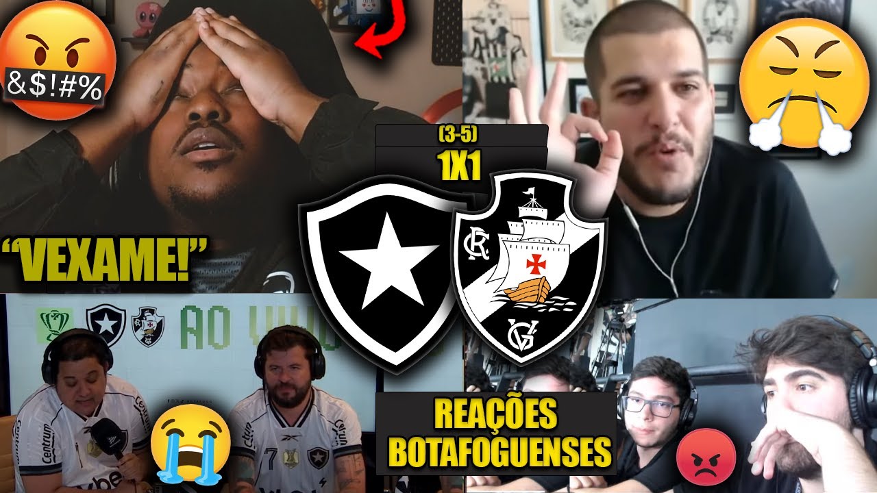REA&Ccedil;&Otilde;ES dos BOTAFOGUENSES - BOTAFOGO 1(3)X(5)1 VASCO - COPA DO BRASIL 2025 - REACT FOG&Atilde;O ELIMINADO!