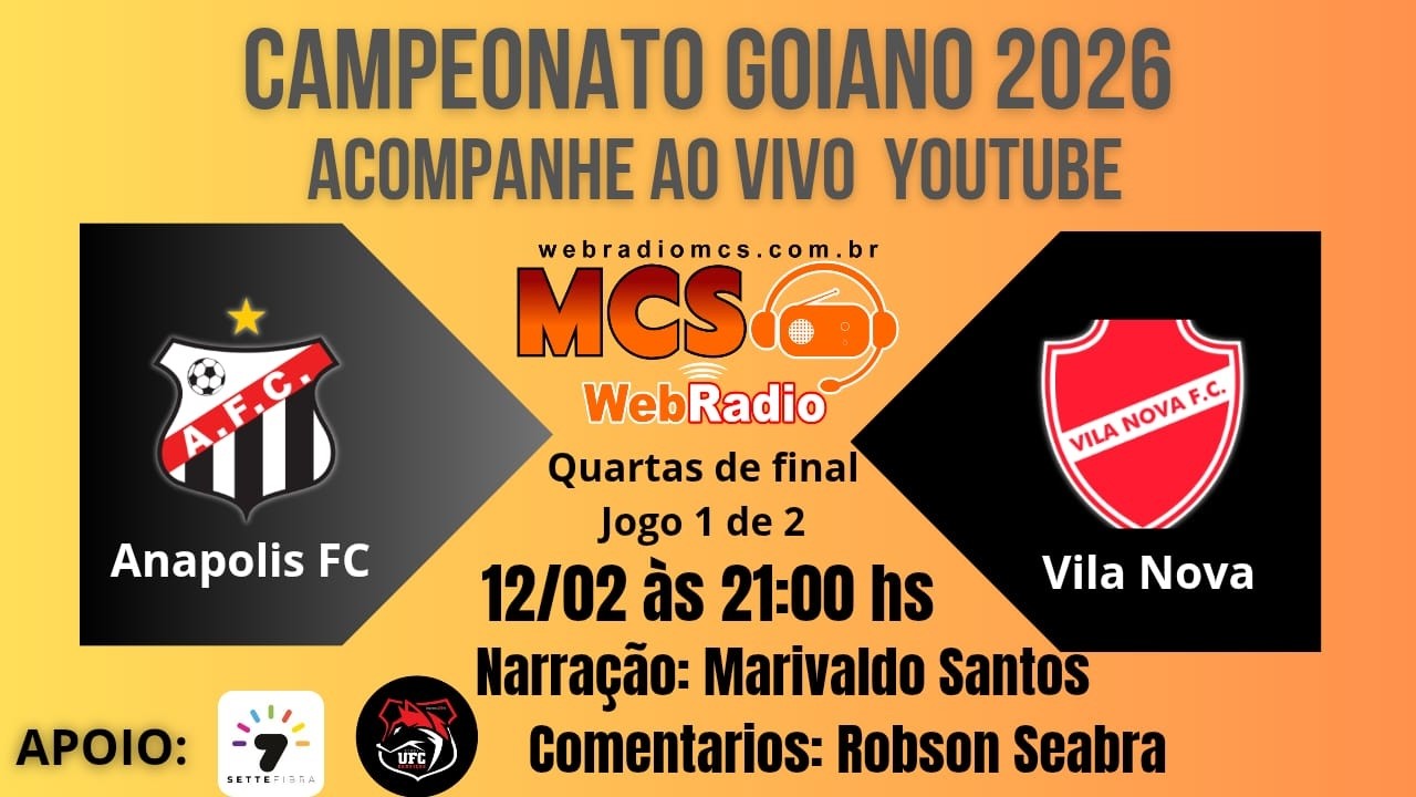 AO VIVO ANÁPOLIS FC  X  VILA NOVA  QUARTAS DE FINAL JOGO 1 DE 2  CAMPEONATO GOIANO 2026