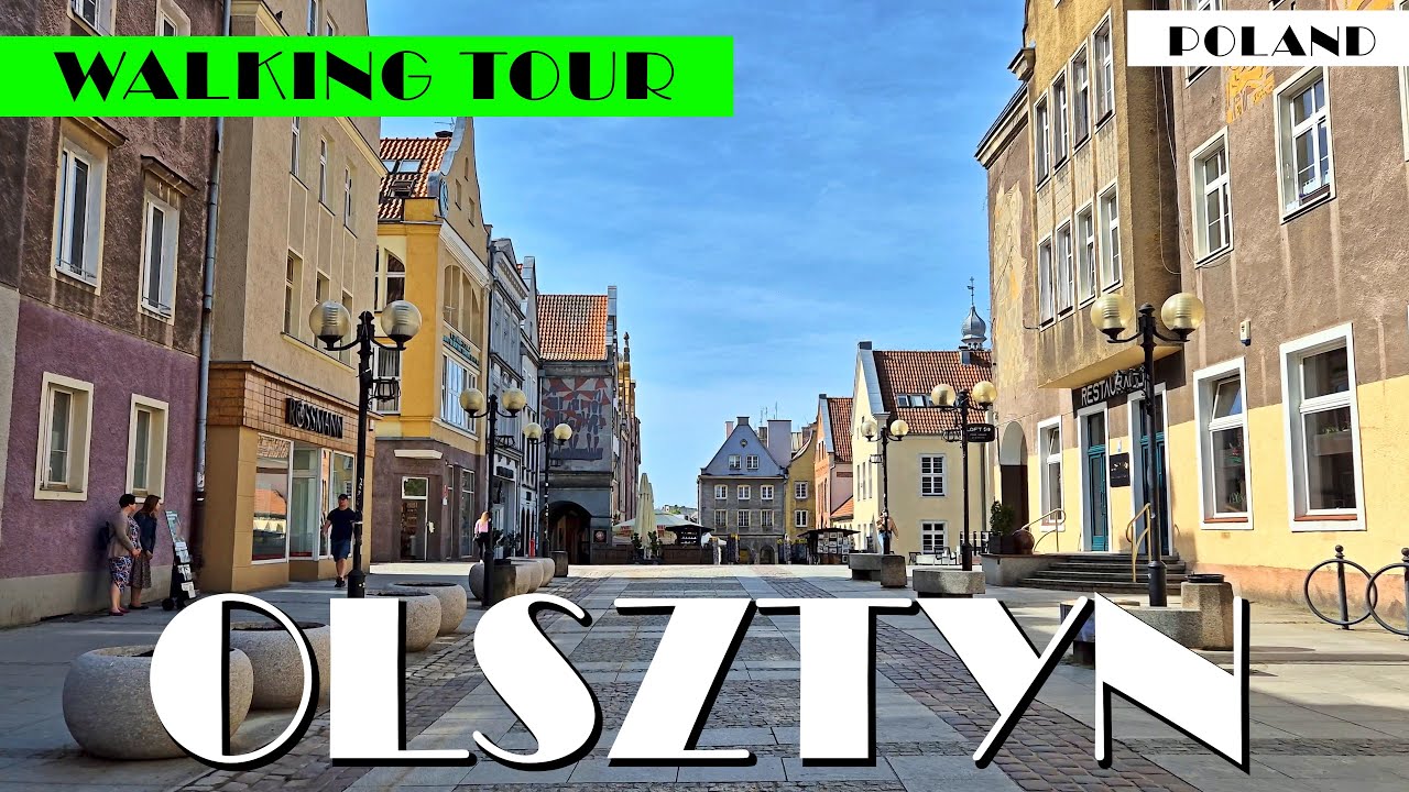 [4K] POLAND BEAUTIFUL CITY OLSZTYN OLD TOWN WALKING TOUR/WALK/POLSKA SPACER PO OLSZTYNIE #1