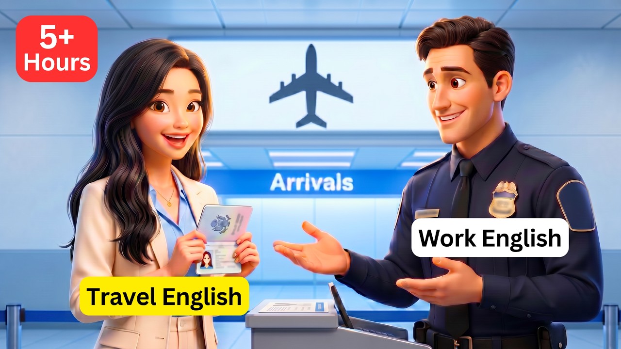 5+ Hours Easy English for Beginners | 🇺🇸&nbsp;US Travel and Work Conversations A1 B2