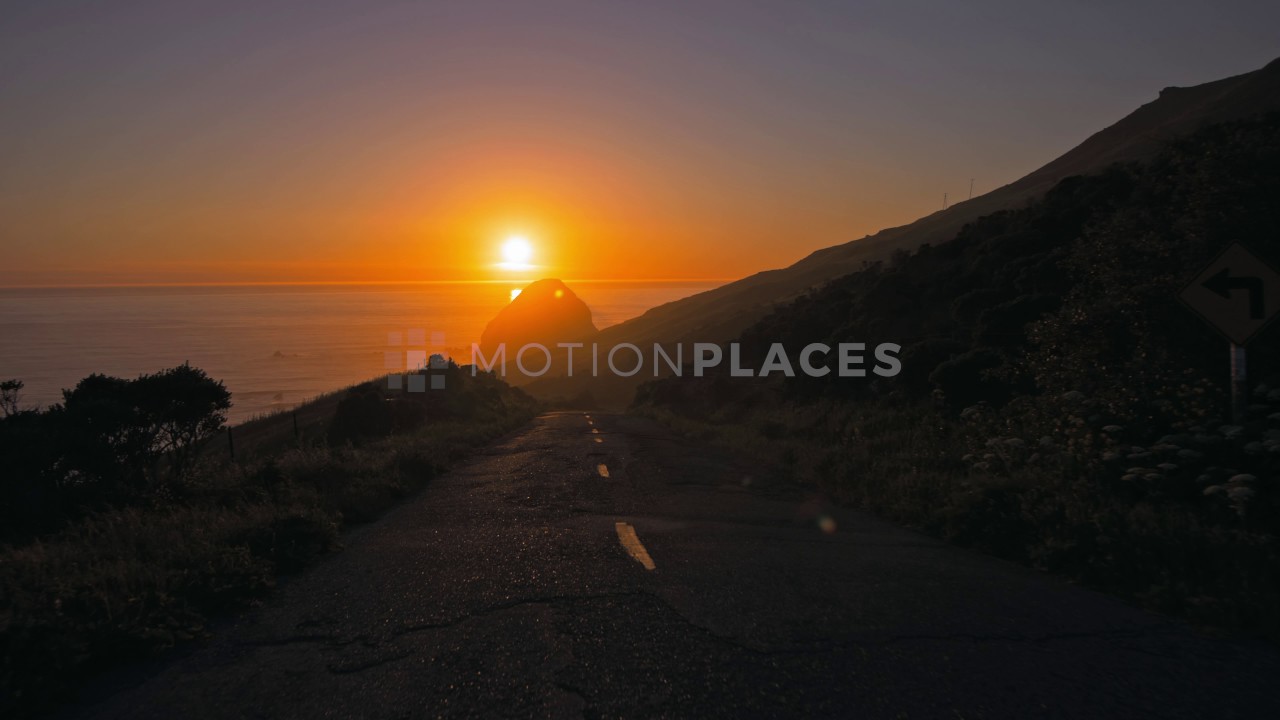 Lost Coast Road Sunset Stock Footage