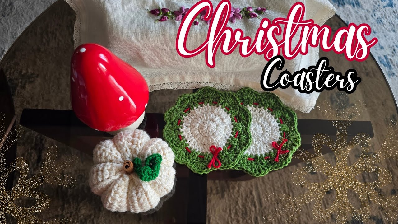 Easy ആയിട്ടുള്ള ഒരു Christmas coasters  ചെയ്യ്താലോ??/dini shajohn/crochet 