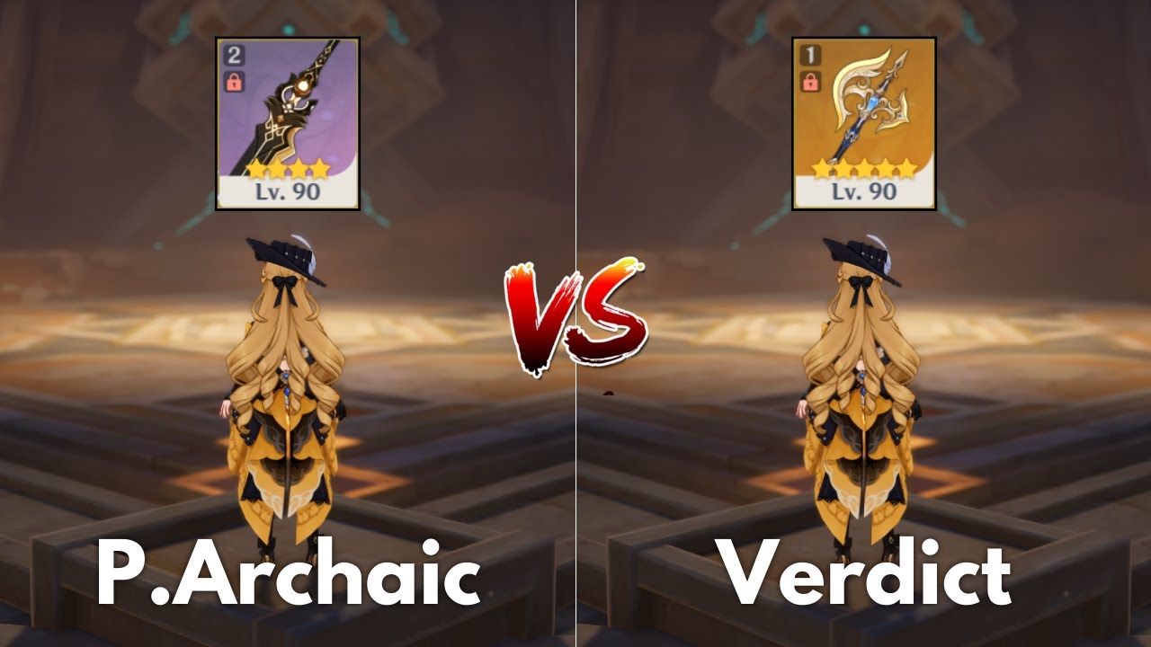 C0 NAVIA WEAPON COMPARISON!! Prototype Archaic Vs Verdict ! [Genshin Impact]