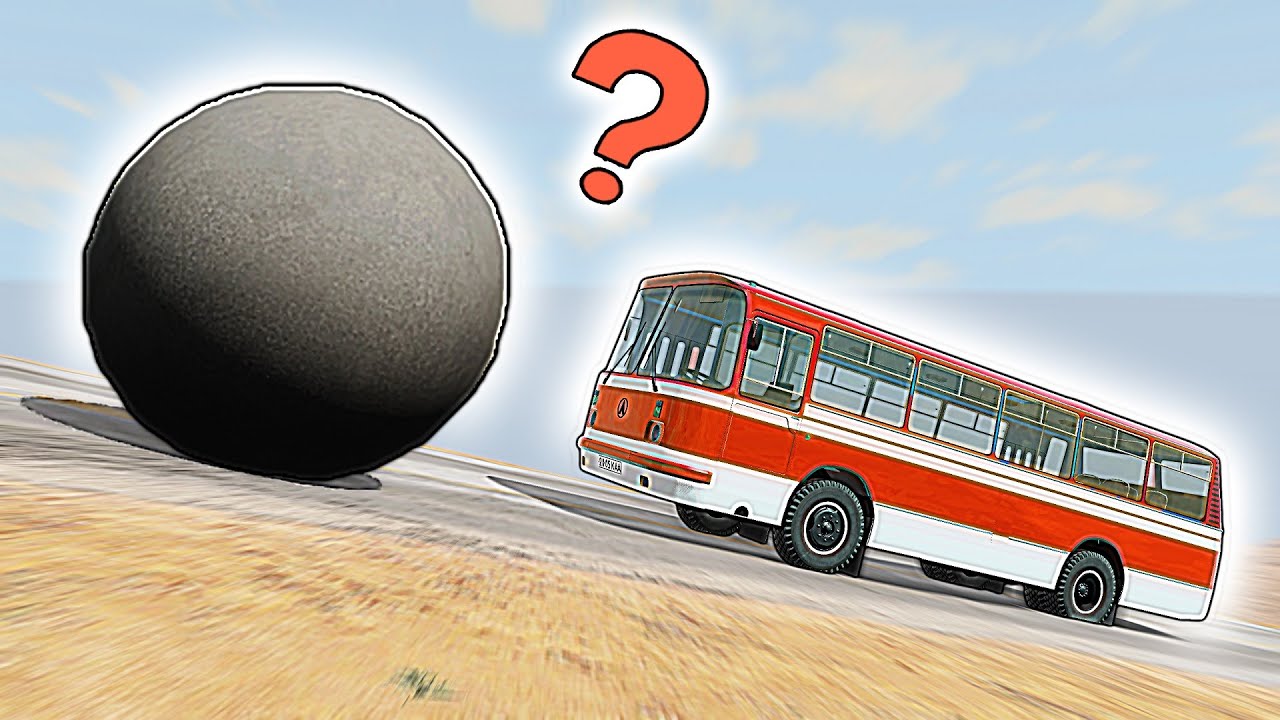 Vehicles vs Concrete Ball 😱 BeamNG Drive
