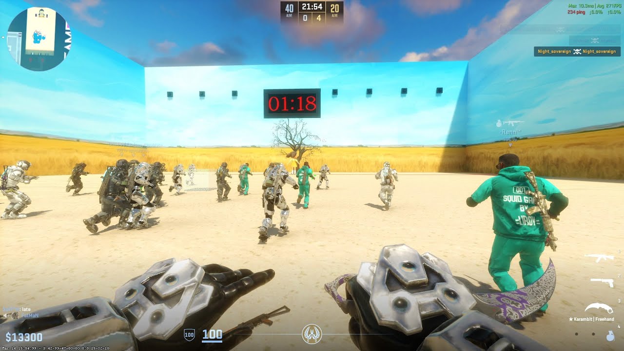 Карта &laquo;Побег зомби&raquo; для CS2: игра Squid &mdash; ze_squid_game на GFL