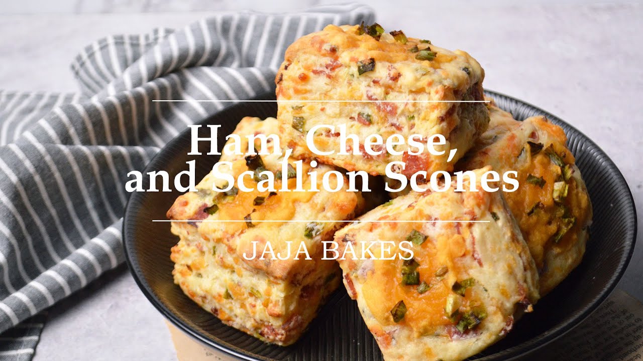 Ham, Cheese, and Scallion Scones | Scones Ham, Keju, dan Daun Bawang | Jaja Bakes