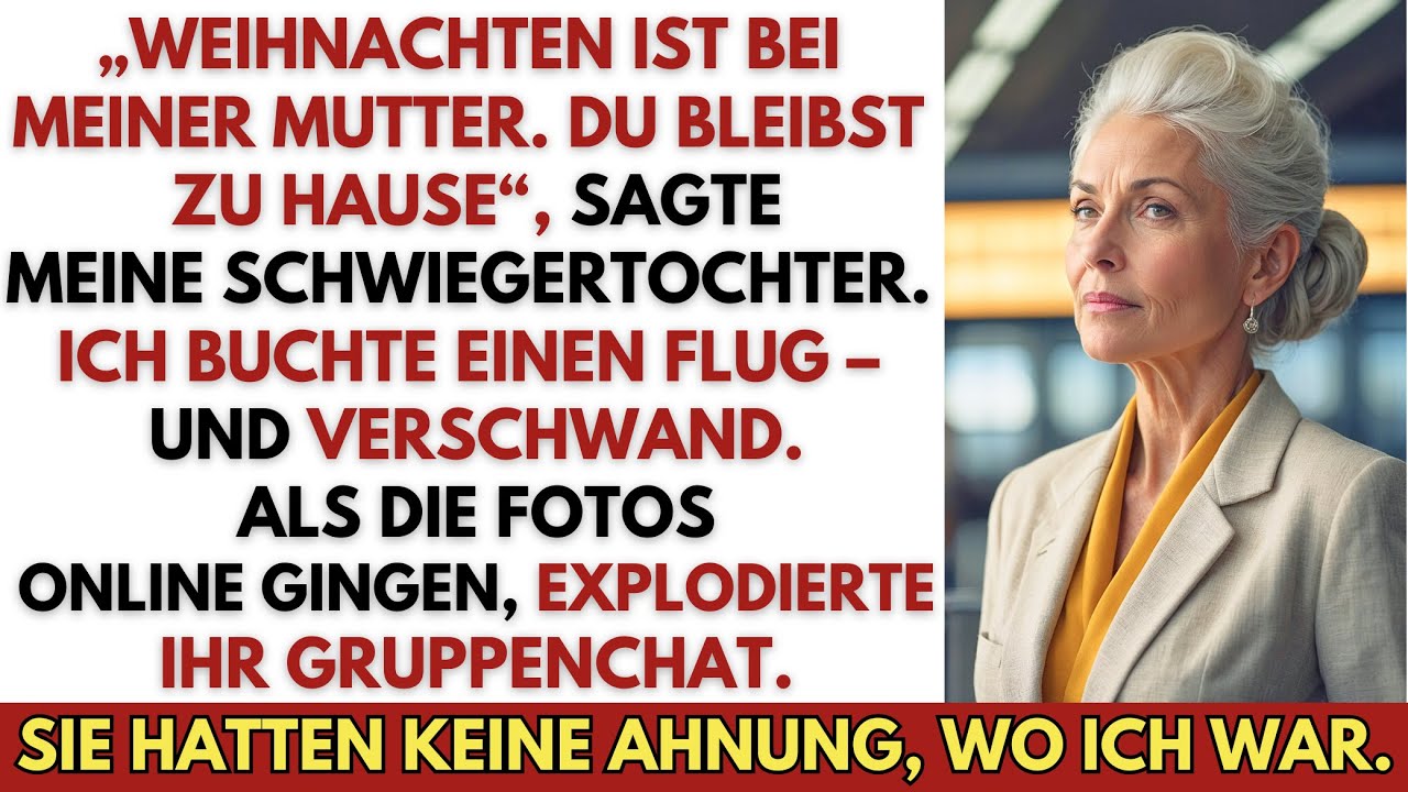 „Weihnachten ist bei meiner Mutter. Du bleibst zu Hause“–also buchte ich einen Flug und verschwand.
