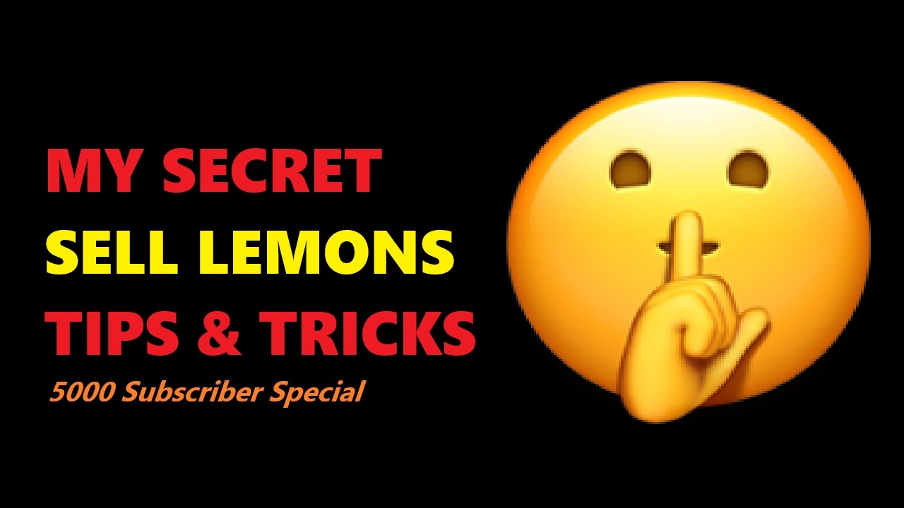 MY PERSONAL SECRET SELL LEMONS TIPS! (5000 Subscriber Special)