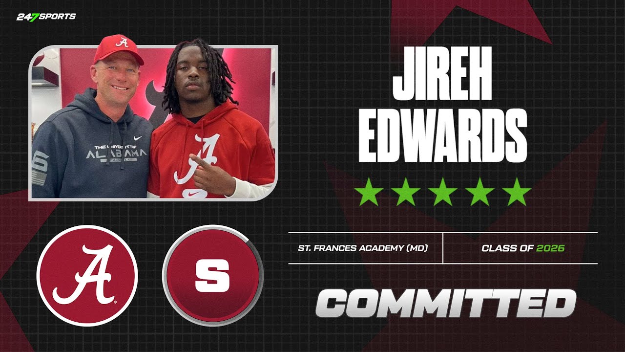 WATCH: 5-star SAF Jireh Edwards Commits to Alabama LIVE on 247Sports | No. 26 Overall Player