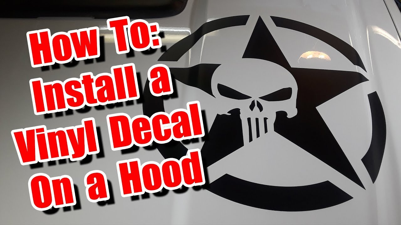 Large Vinyl Graphic Decal Installation on the Hood of a Truck Jeep Car Vehicle Sticker How To
