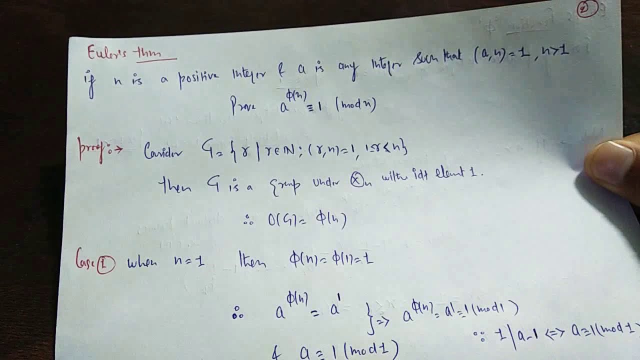 Euler's Theorem (Abstract algebra)